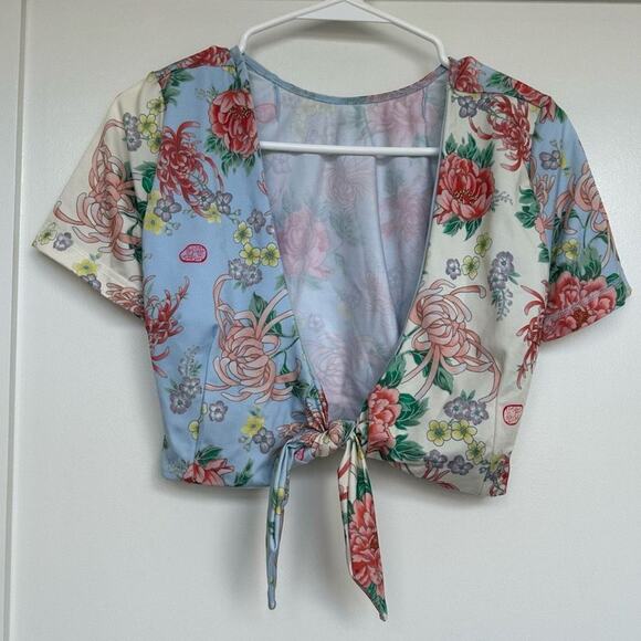 NWOT We are HAH All Tied Up Top in Kyoto French Blue, Size Small - Picture 4 of 7